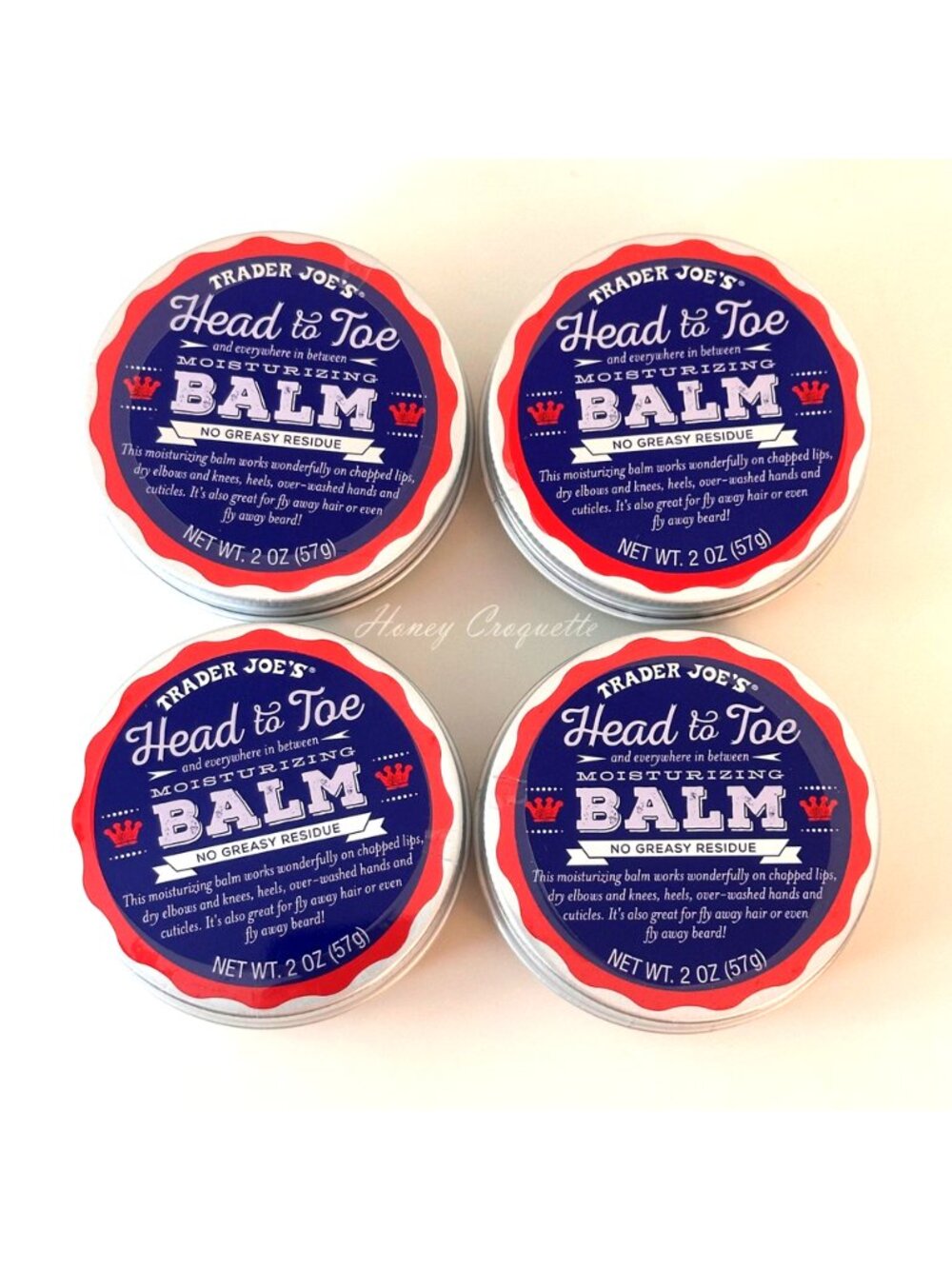 4 X Trader Joe's Head to Toe Moisturizing Balm Sealed